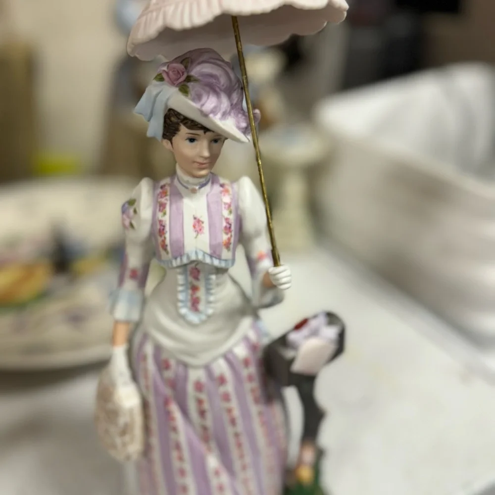 Victorian Lady Figurine with Parasol
